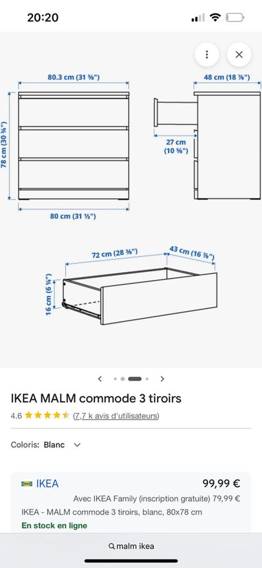 commode IKEA 3 tiroirs Meubles