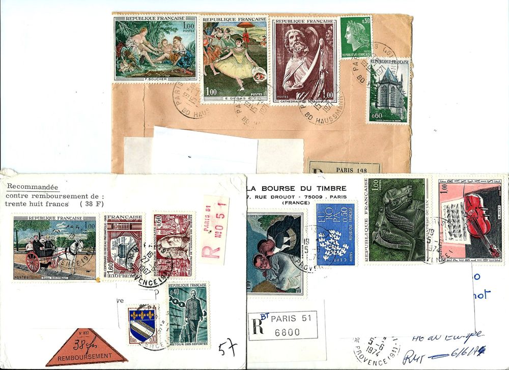 TRES BELLES ENVELOPPES TIMBREES 