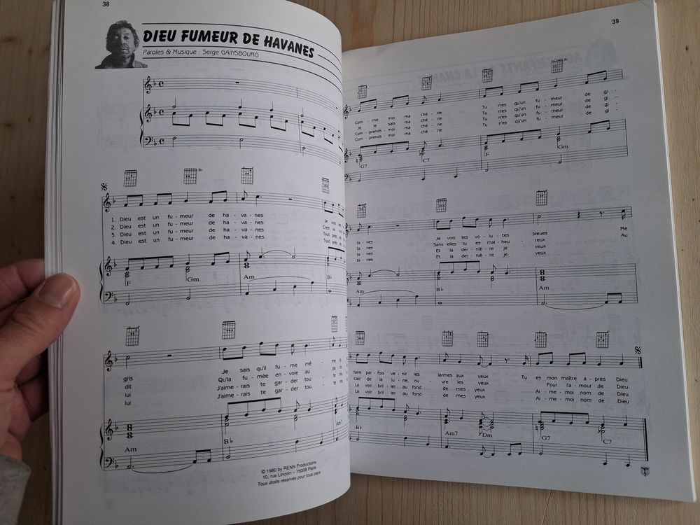 Partitions, Musique Serge Gainsbourg Livres et BD