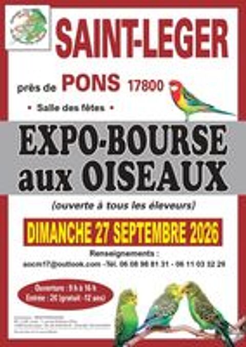   Bourse aux oiseaux le 27 septembre 2026 