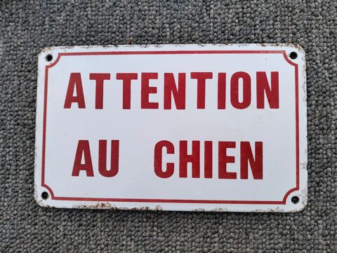 plaque emaillee d'utilite attention au chien 50 Saint-Jean-de-Fos (34)