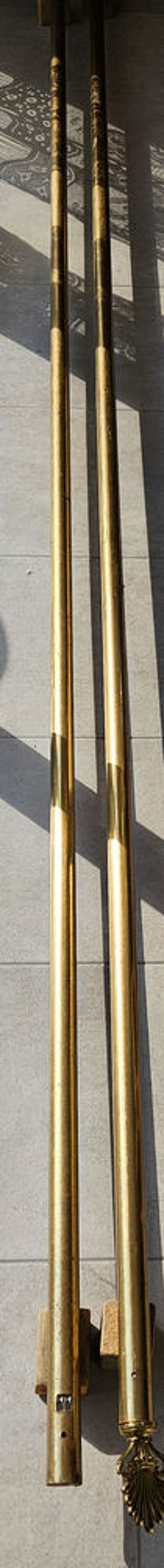 2 BARRES &agrave; RIDEAUX, L 4 m - Fleurons/ Embrasses LAITON Décoration