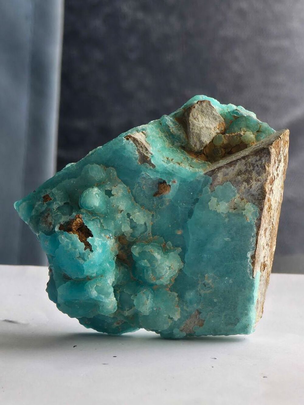 Superbe Min&eacute;ral H&eacute;mimorphite Bleue-Collection 129g 