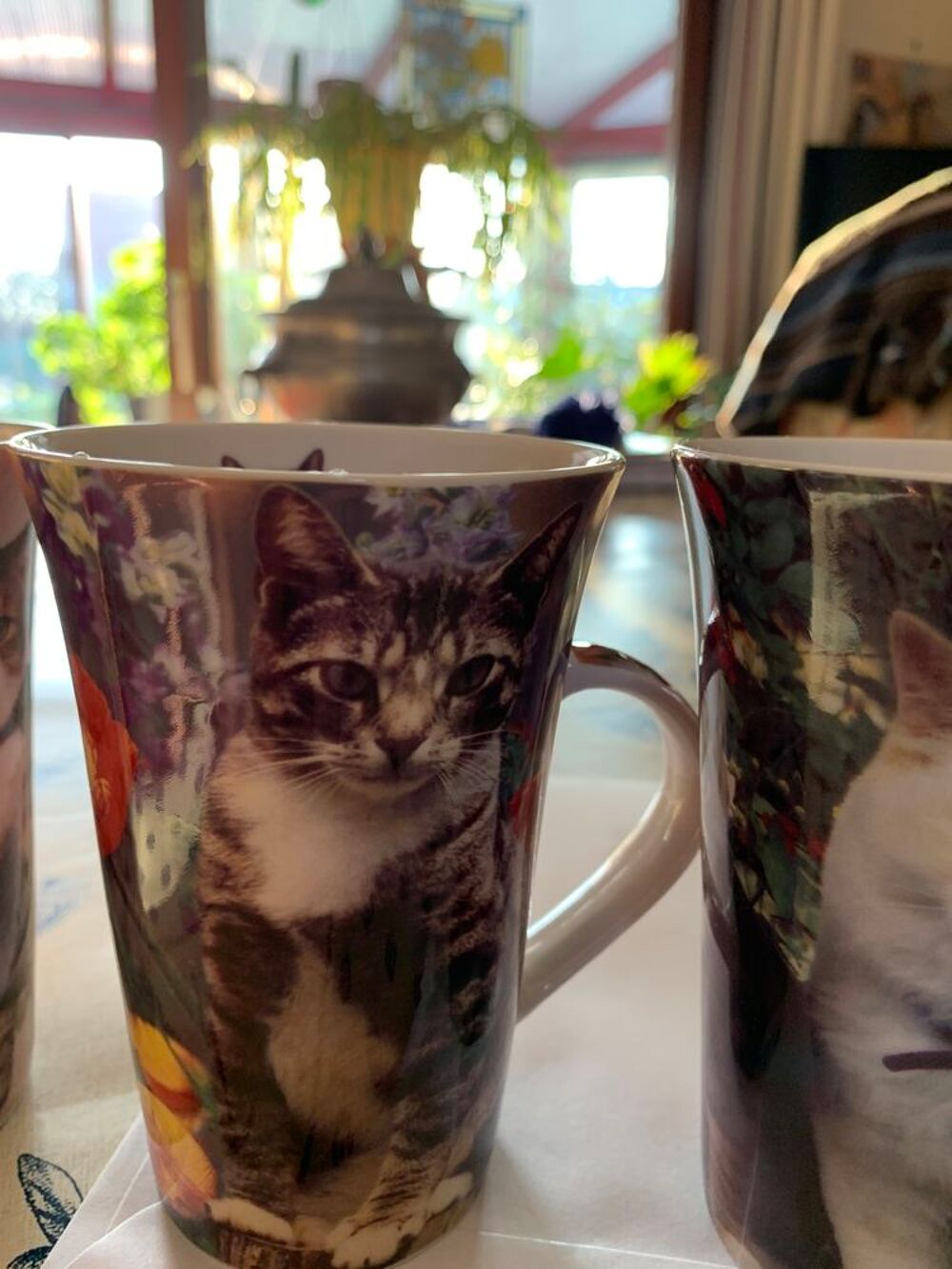 4 grands mugs d&eacute;cor chats Cuisine