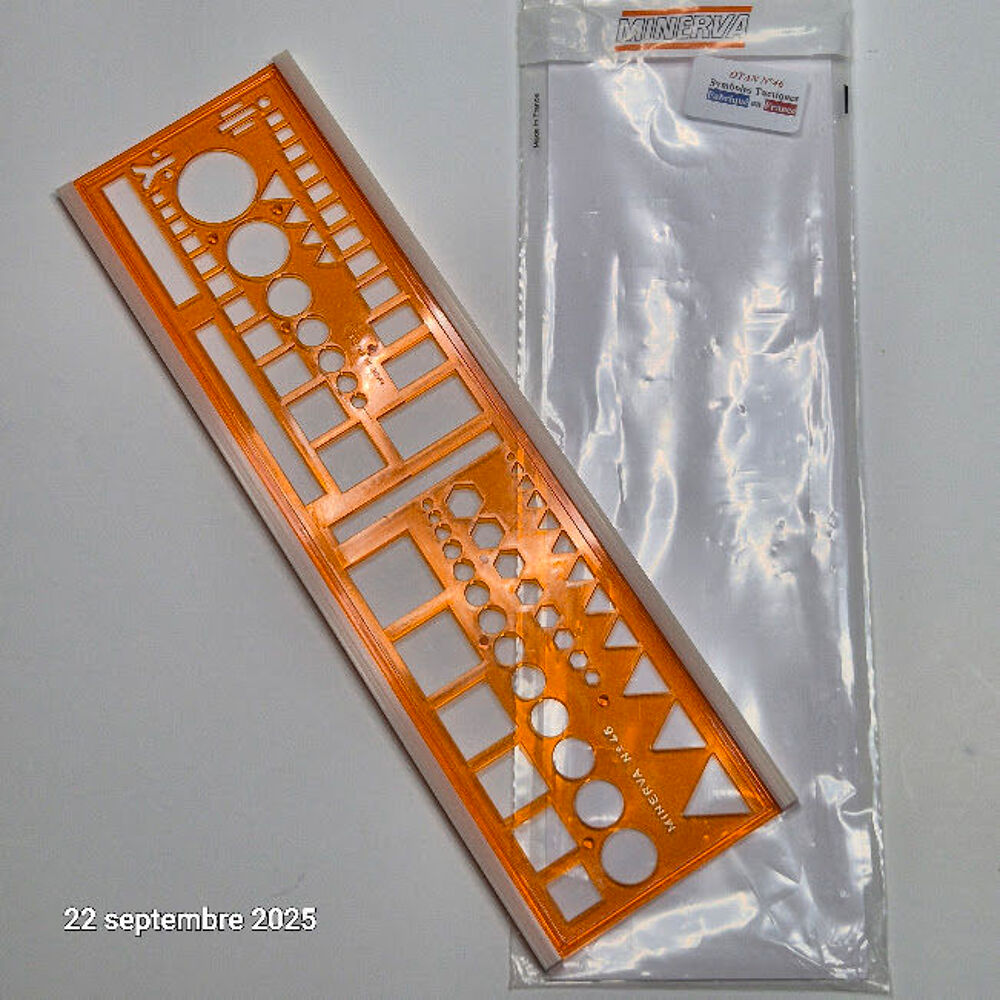 Regle , normographe, trace symbole tactique Otan Minerva N&deg; Bricolage