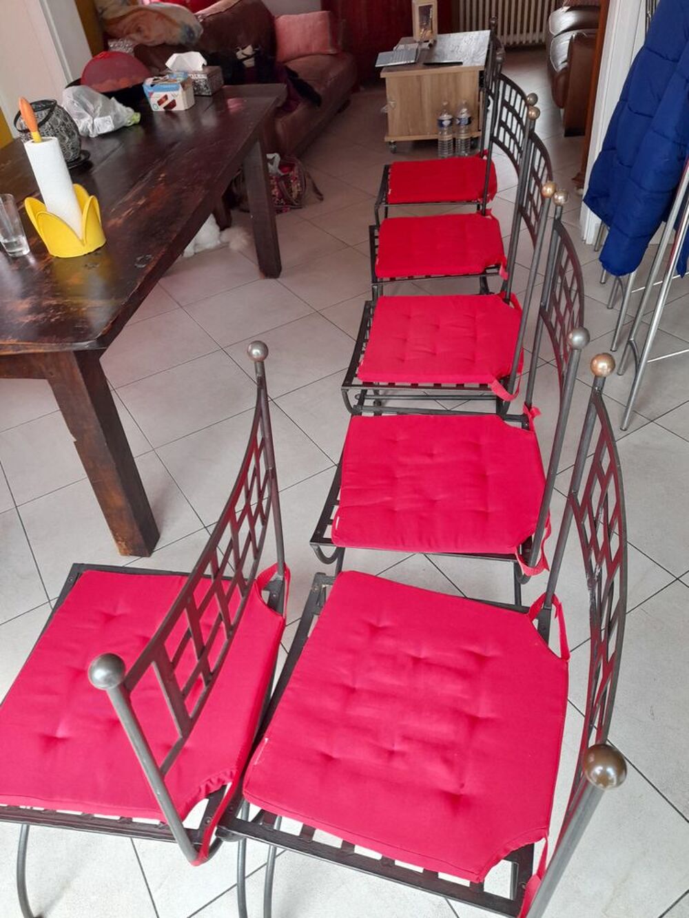 Lot de 6 chaises en fer forg&eacute; - faire une offre Meubles