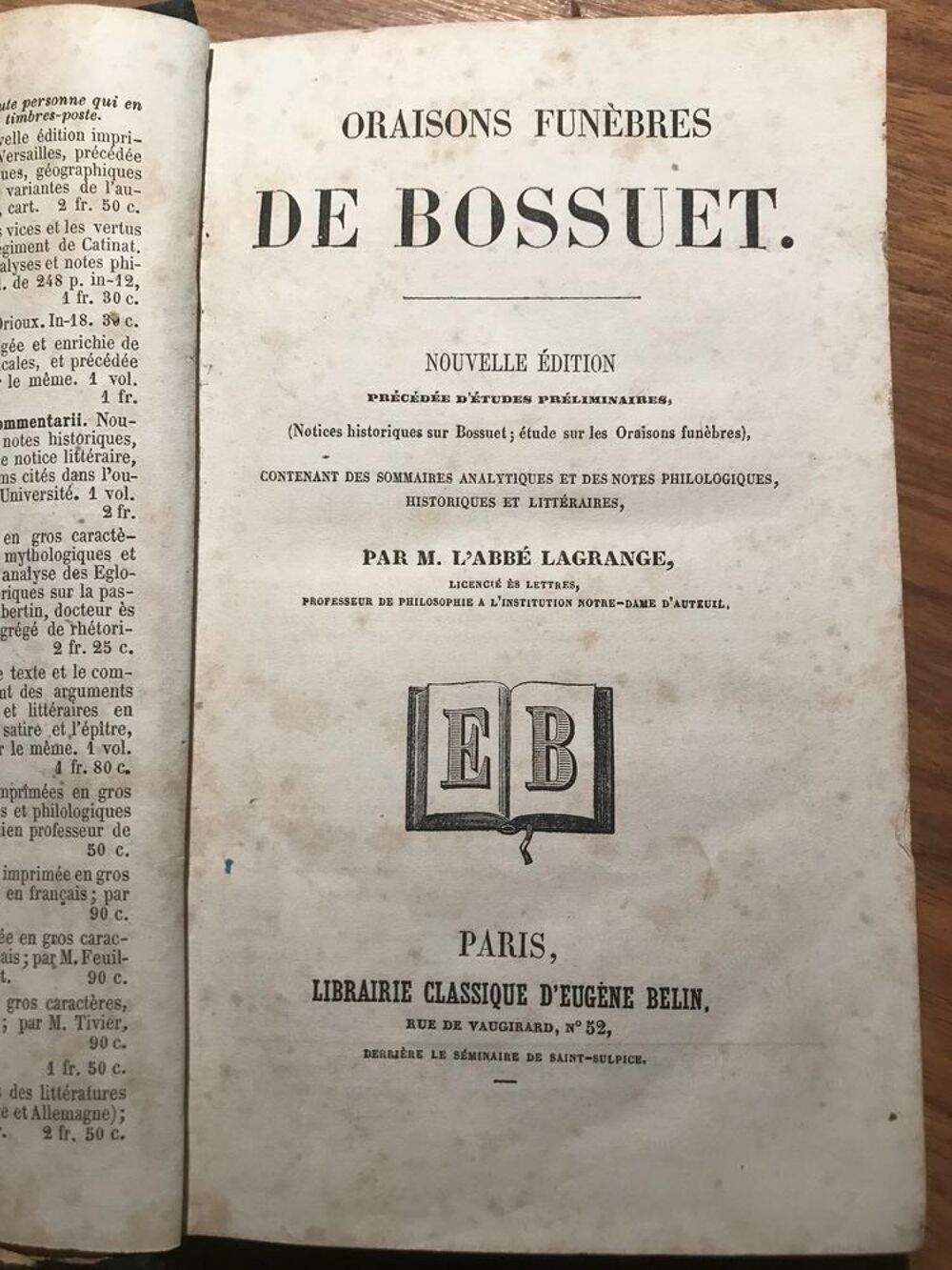 Oraisons fun&egrave;bres de Bossuet Livres et BD