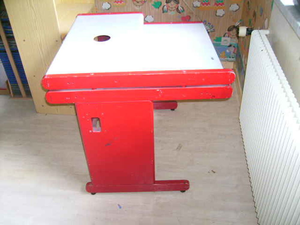 Bureau pour ordi en m&eacute;tal rouge Meubles