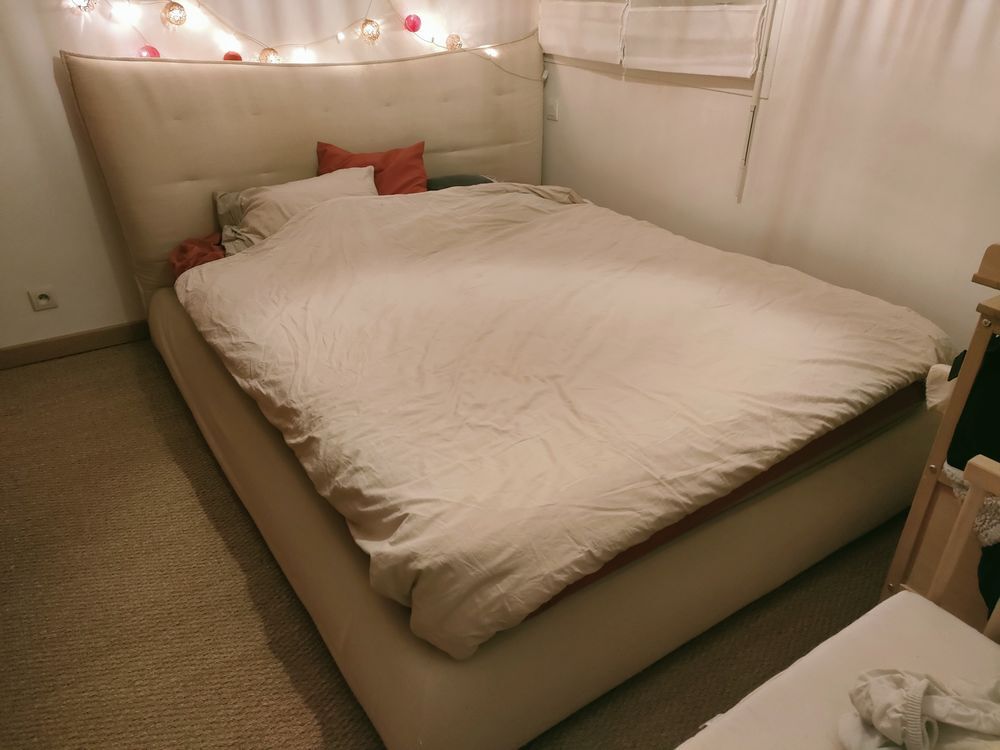 Lit coffre 2 places 160x200 avec matelas Meubles