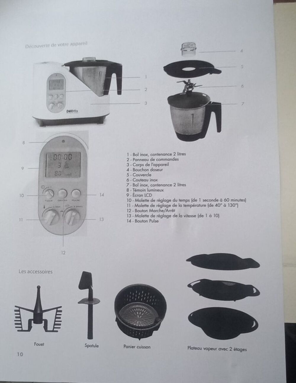 DELIMIX avec ses accessoires et sa notice Electroménager
