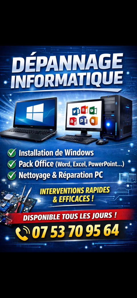 Dépannage informatique à votre domicile  74 Chelles (77)