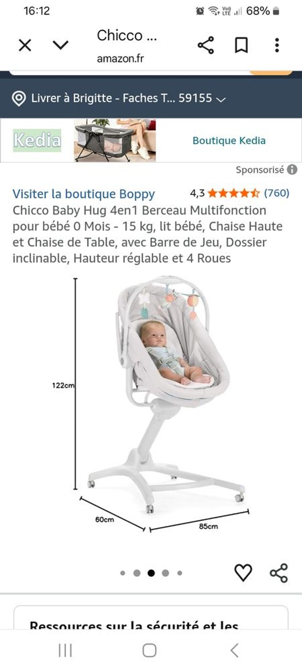 Lit b&eacute;b&eacute; multifonction Puériculture