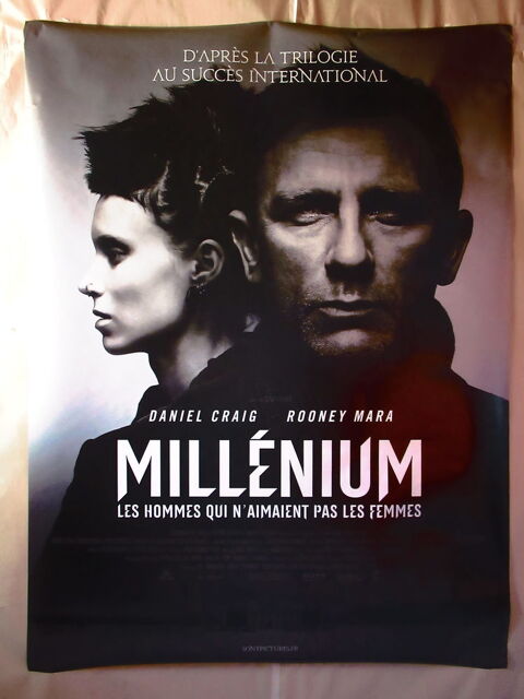 Affiche cin�ma MILLENIUM Daniel Craig Rooney Mara 120x 160 c 15 Curtafond (01)