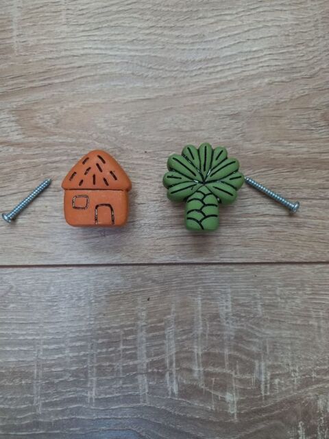 Lot de 2 boutons de porte th�me jungle  3 Villiers (86)