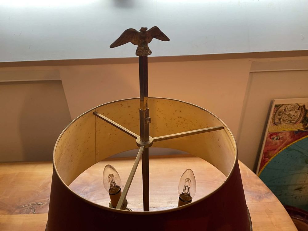 Lampe bouillotte rouge maison Collange empire 