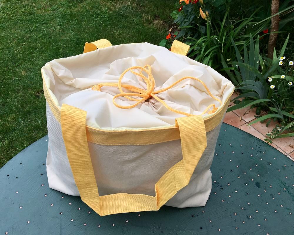Sac cabas NEUF, Sac fourre-tout, Sac de plage; toile beige Maroquinerie