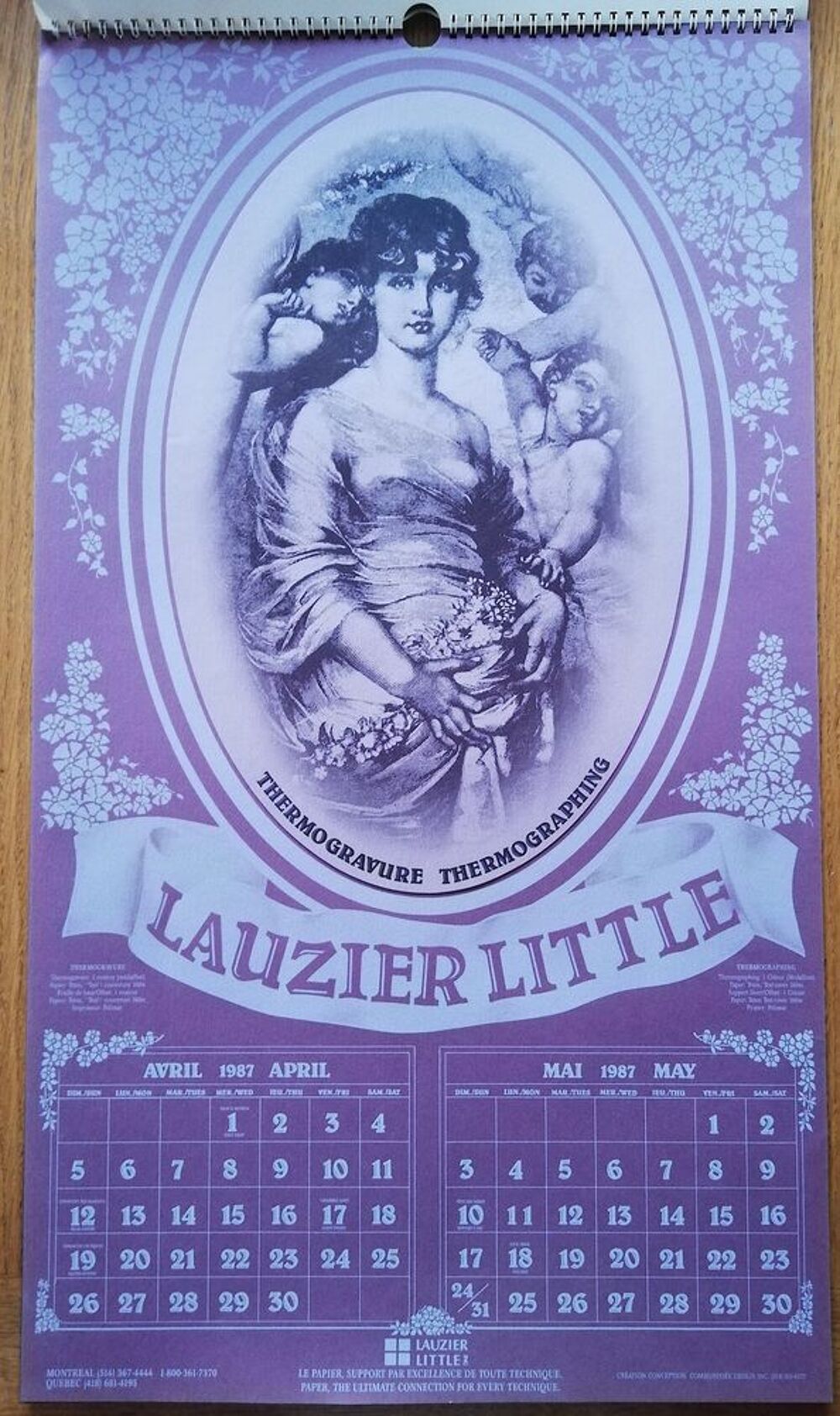 Calendrier "Lauzier Little" collector de 1988 (72X41cm) 