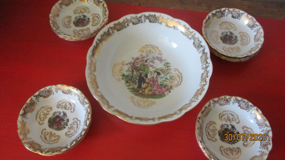 Service &agrave; Dessert Motif Chinois (1950). Décoration