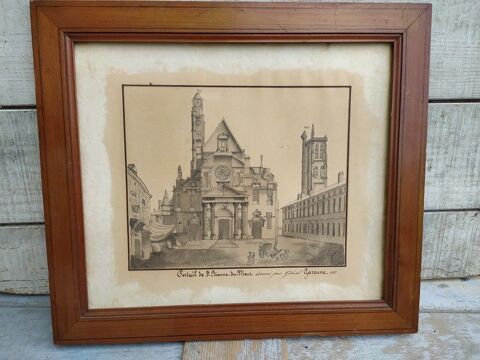 Dessin �glise Saint �tienne Du Mont Paris Sign� et Dat� 1852 130 Loches (37)