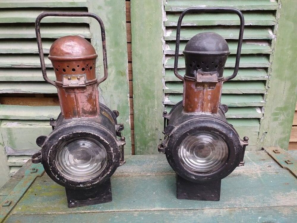Paire de Lampes Lanterne Phare Locomotive SNCF Train Décoration
