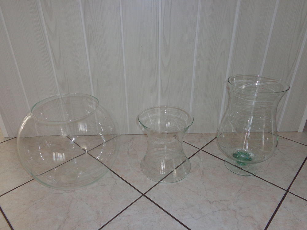 Un lot aquarium + vases en verre Dcoration