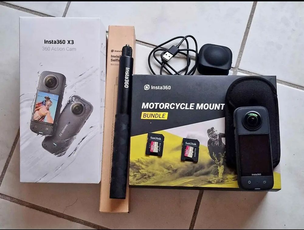 insta 360 X3 avec kit moto complet Sports