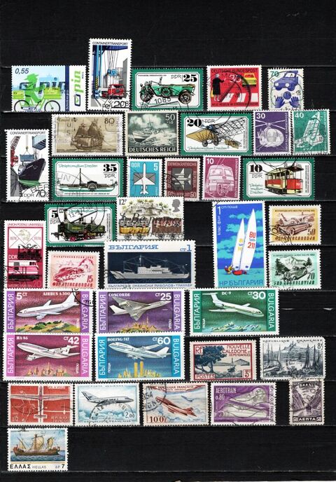   lot de 65 timbres d'EUROPE sur les TRANSPORTS DIVERS 