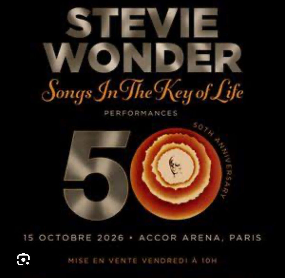 concert de Stevie Wonder €" 15 octobre Billetterie