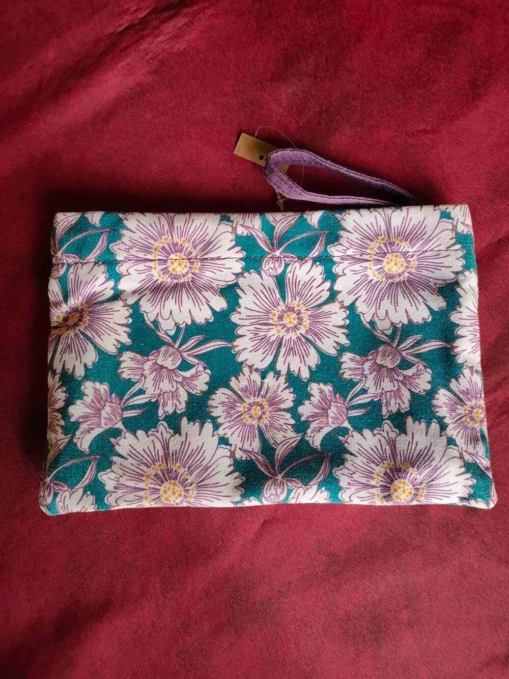Pochette fleur rose neuve Maroquinerie