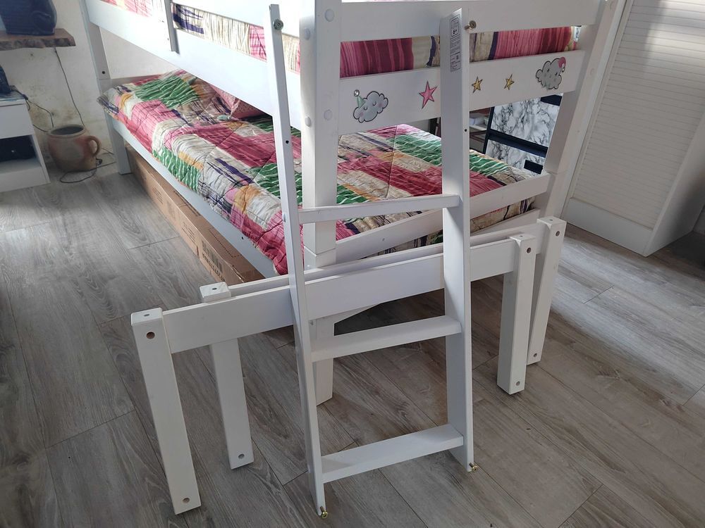 Lit superpos&eacute;s enfants blanc Mobilier enfants