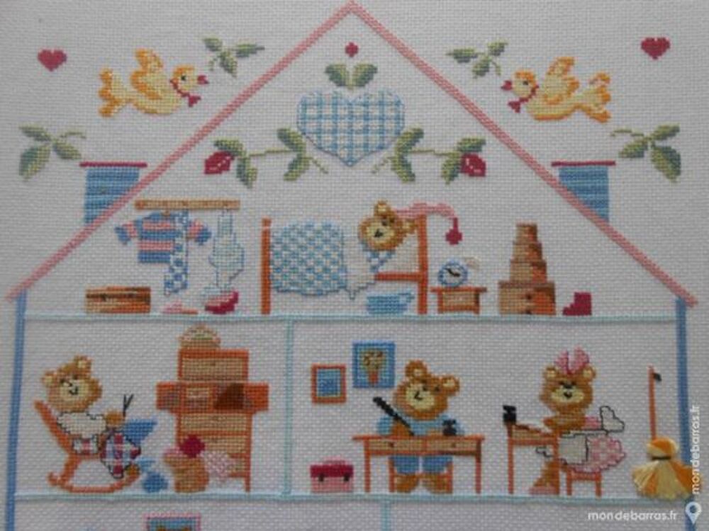 TABLEAU POINT DE CROIX MAISON DES OURSONS Décoration