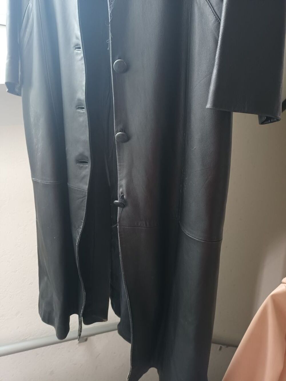 Manteau de cuir long Vêtements
