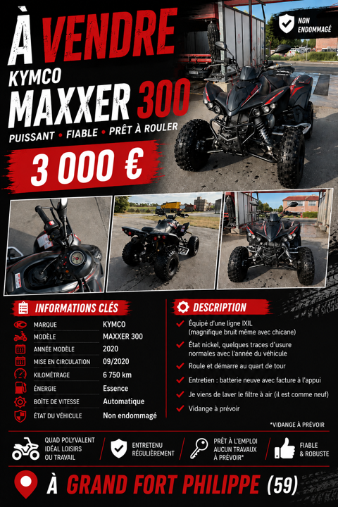 KYMCO Quad 2020 occasion Grand-Fort-Philippe 59153