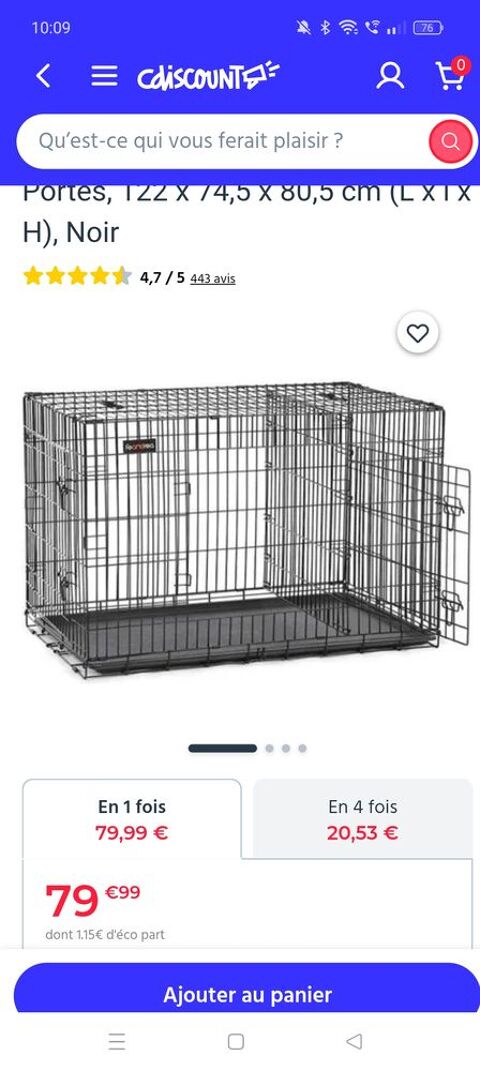 Cage chien FEANDREA 40 25230 Seloncourt