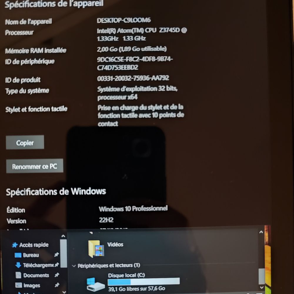Tablette pc dell Windows 10 Tactile stylet pochette 8 pouces Matériel informatique