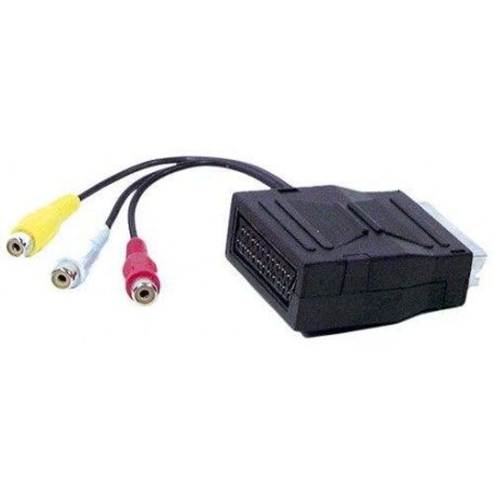 Adaptateur gigogne p&eacute;ritel m&acirc;le / femelle avec 3 fiches RCA Photos/Video/TV