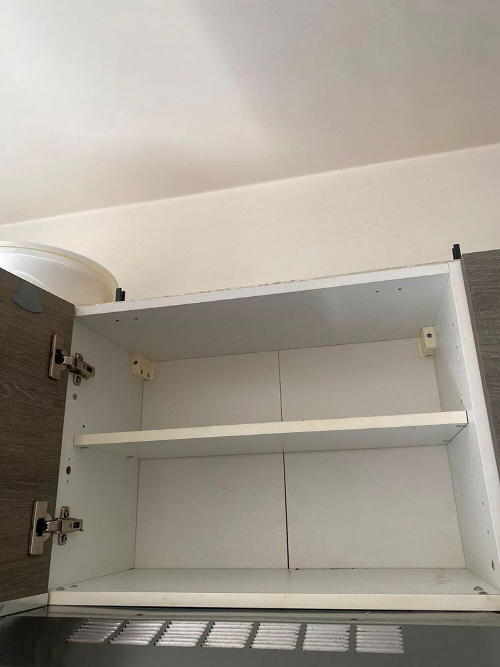Lot meuble haut de cuisine effet bois gris marron Meubles