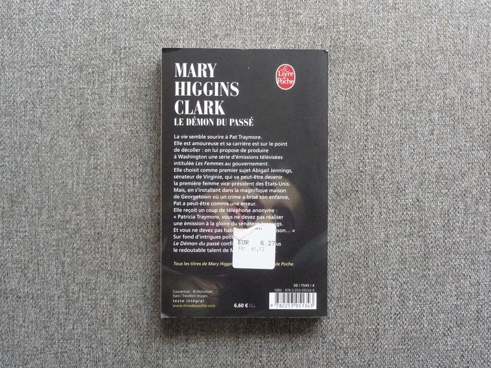 Le D&eacute;mon du Pass&eacute;- Mary Higgins Clark- Le livre de Poche Livres et BD