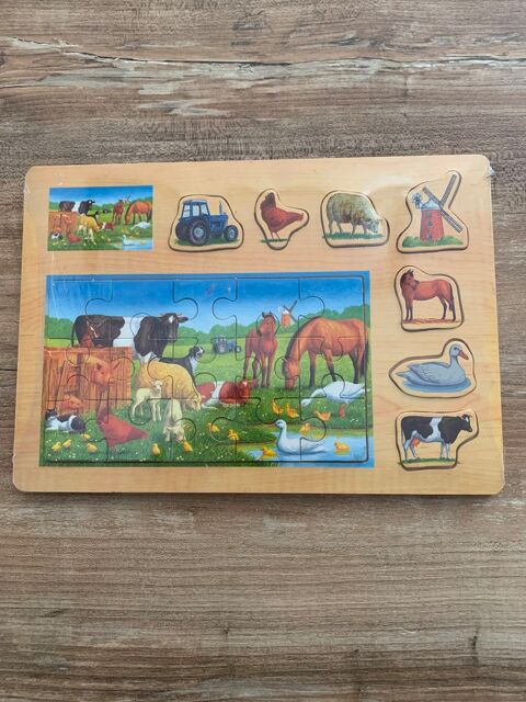 Jouet puzzle en bois      Animaux de la ferme Saleilles (66)