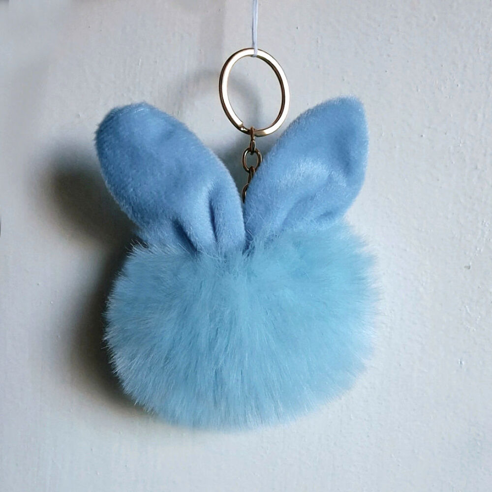 Gros porte-cl&eacute; pompon lapin, NEUF Bijoux et montres