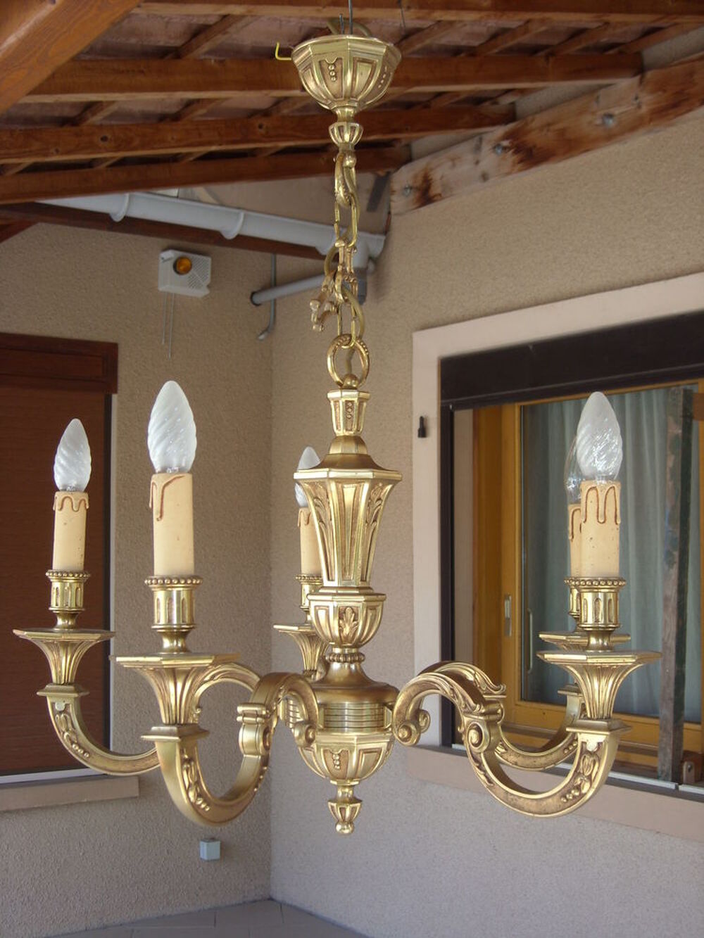 LUSTRE DE STYLE BRONZE MASSIF BRANCHES Décoration
