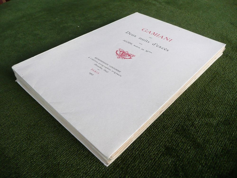 GAMIANI ou Deux nuits d'exc&egrave;s par Alcide - Edition 1907 - BE Livres et BD