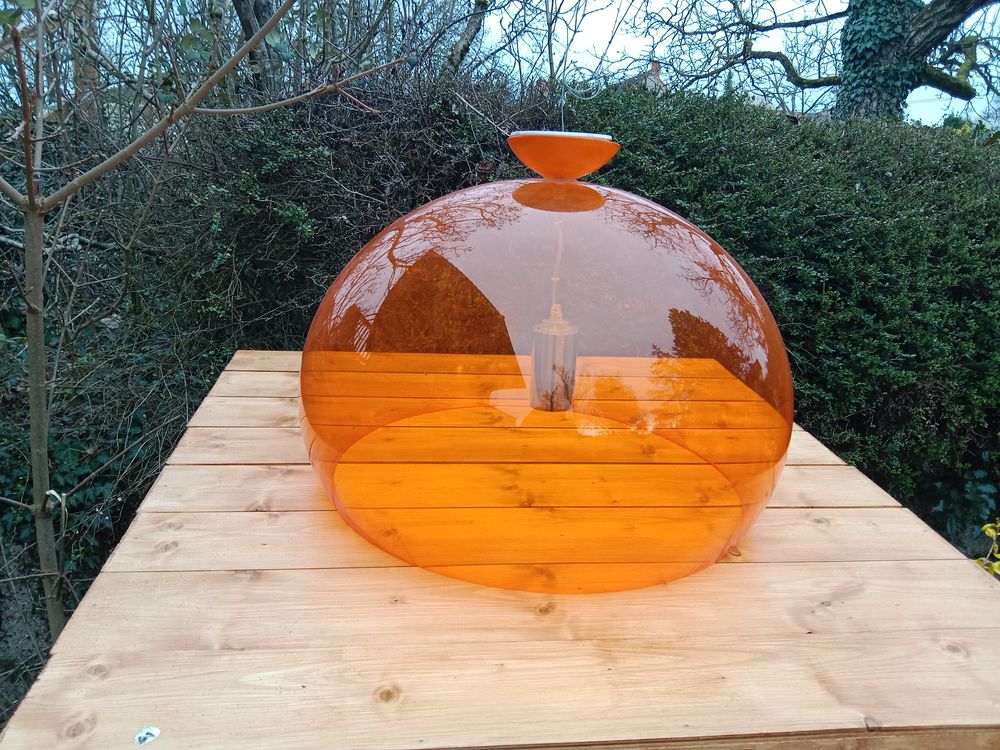 2 suspensions luminaires vintage jaune et orange Meubles