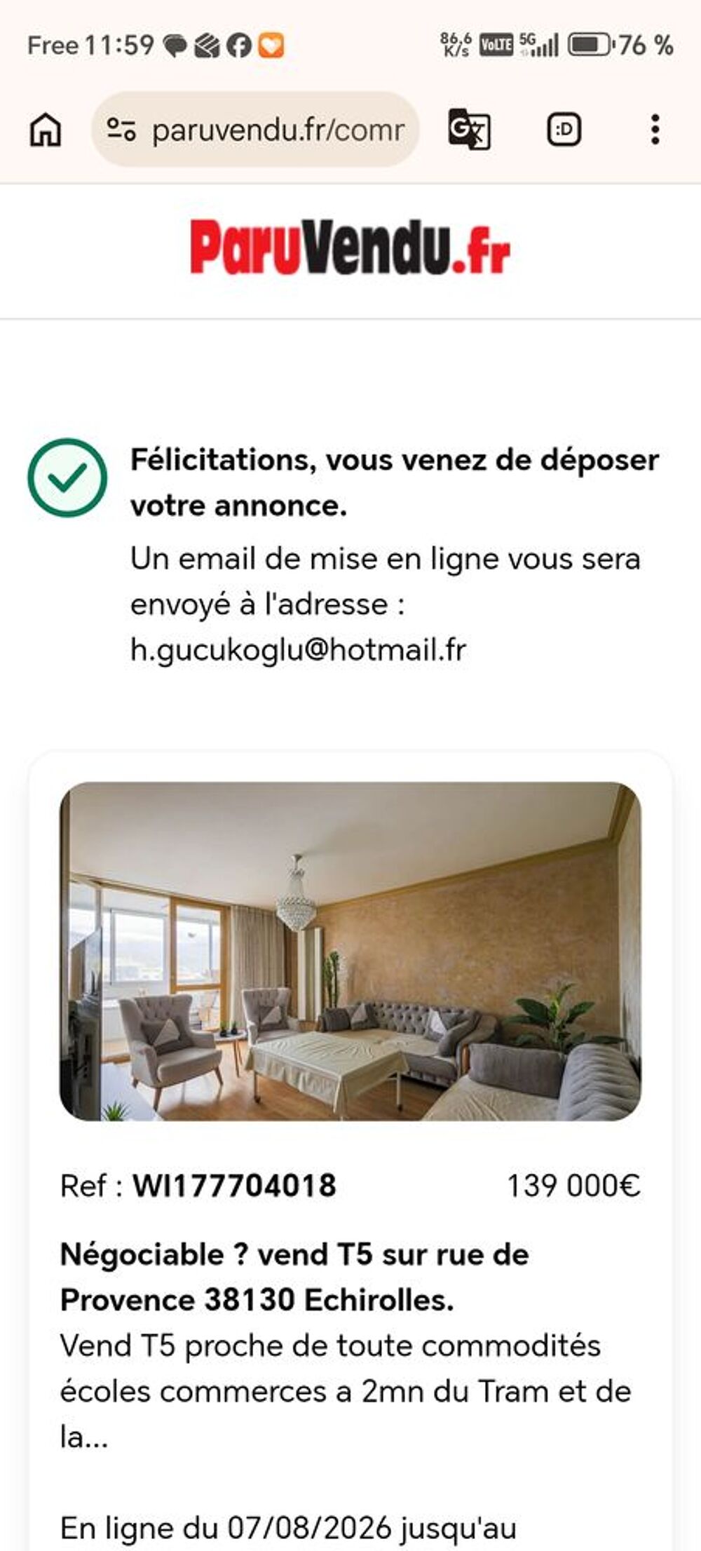 Appartement 5 pièces 96 m² · à Échirolles · 96 m² · 139 000 €