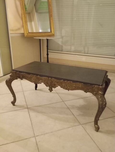 Table de salon marbre noir structure laiton 80 Saint-Dizier (52)