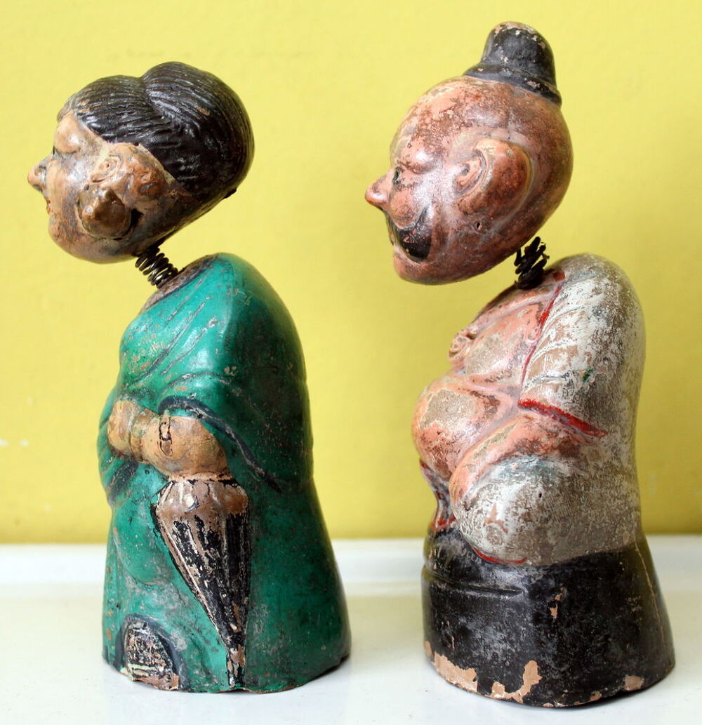 Figurines indiennes articul&eacute;es sculptures en terre cuite 