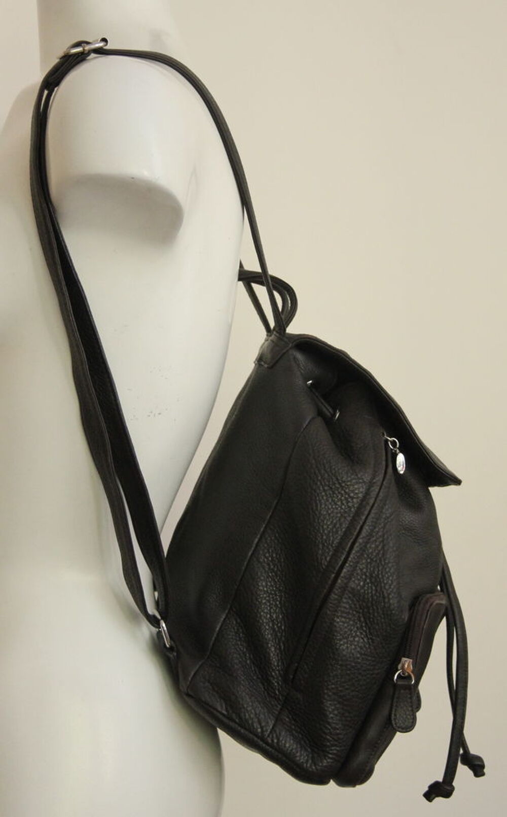 Sac &agrave; dos cuir chocolat LA BAGAGERIE Maroquinerie