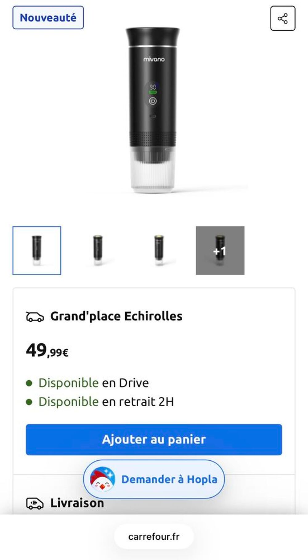 Cafeti&egrave;re portable avec &eacute;cran led Electroménager