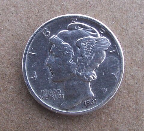 Jolie pi�ce en argent. One dime. USA. 13 P�gomas (06)