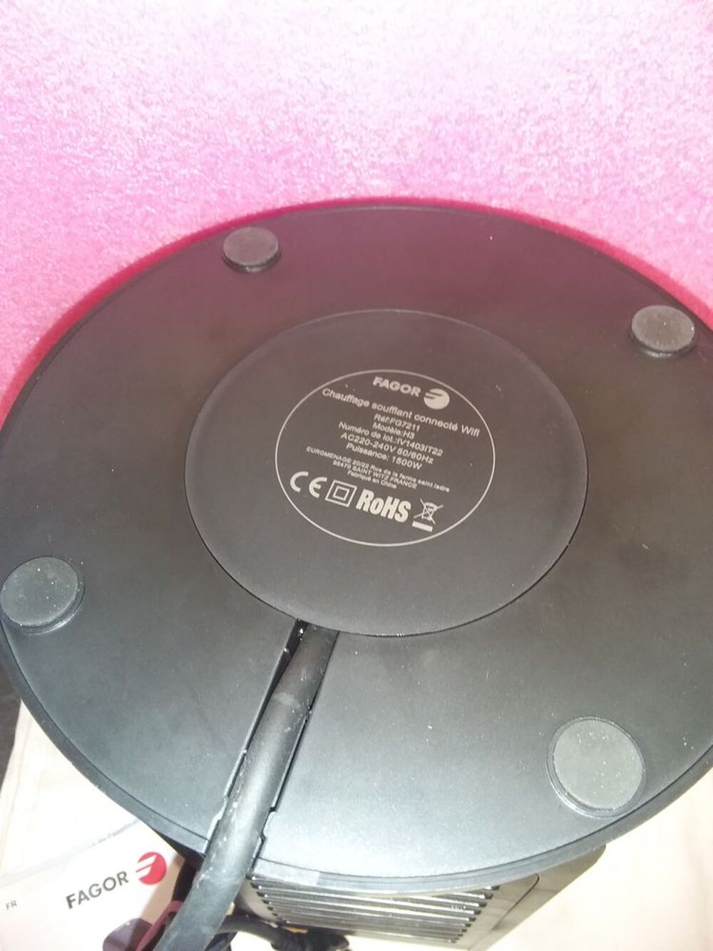 Chauffage soufflant connect&eacute; fagor reference fg7211 Electroménager